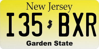 NJ license plate I35BXR