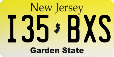 NJ license plate I35BXS