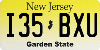 NJ license plate I35BXU