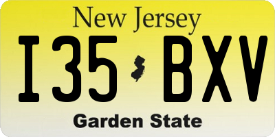 NJ license plate I35BXV
