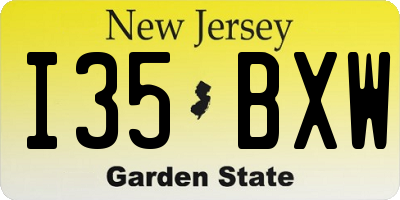 NJ license plate I35BXW