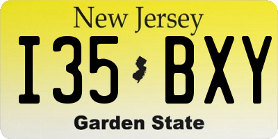 NJ license plate I35BXY