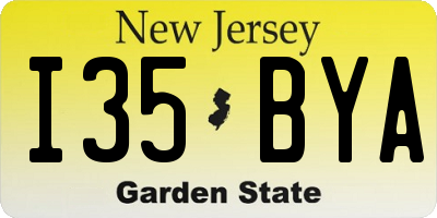 NJ license plate I35BYA