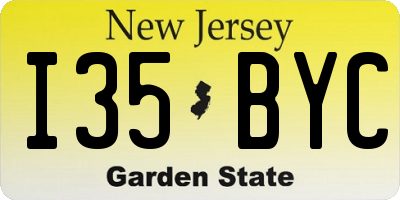 NJ license plate I35BYC