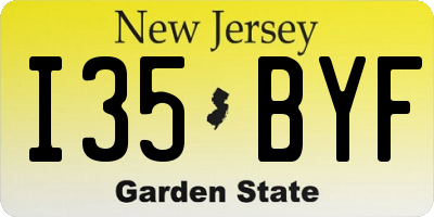 NJ license plate I35BYF