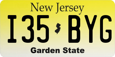 NJ license plate I35BYG