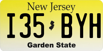 NJ license plate I35BYH
