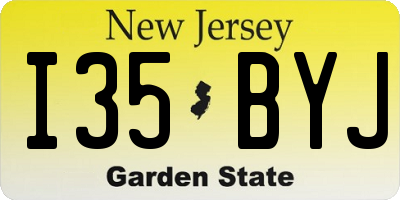 NJ license plate I35BYJ