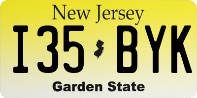 NJ license plate I35BYK
