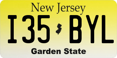 NJ license plate I35BYL