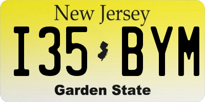 NJ license plate I35BYM