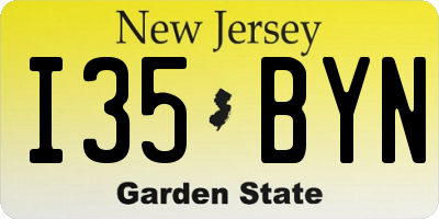 NJ license plate I35BYN