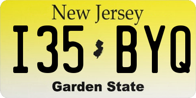 NJ license plate I35BYQ