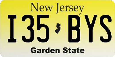 NJ license plate I35BYS