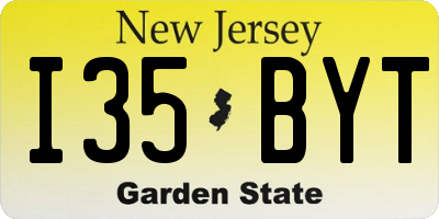 NJ license plate I35BYT
