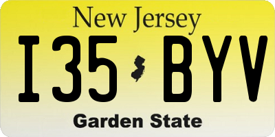 NJ license plate I35BYV