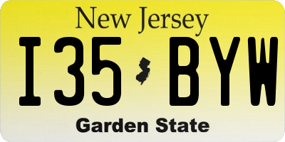 NJ license plate I35BYW