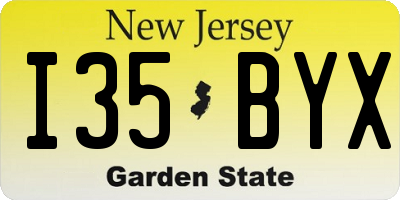 NJ license plate I35BYX