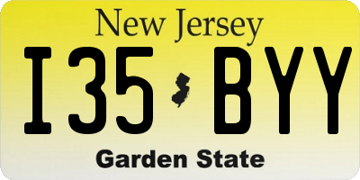 NJ license plate I35BYY