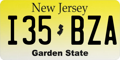 NJ license plate I35BZA