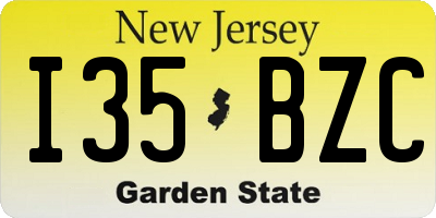 NJ license plate I35BZC