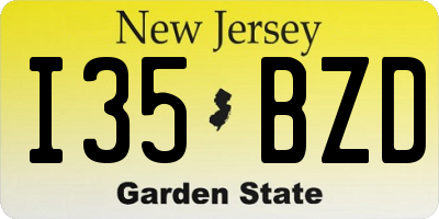 NJ license plate I35BZD