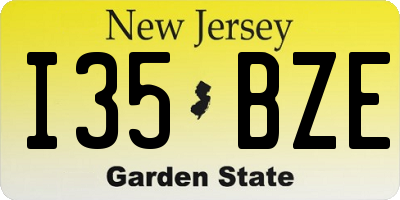 NJ license plate I35BZE
