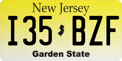NJ license plate I35BZF