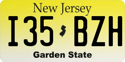 NJ license plate I35BZH