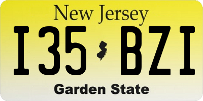 NJ license plate I35BZI