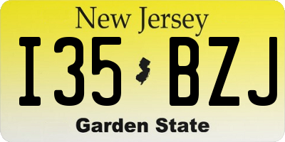 NJ license plate I35BZJ