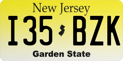 NJ license plate I35BZK