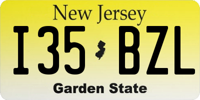 NJ license plate I35BZL