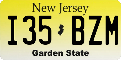 NJ license plate I35BZM