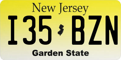 NJ license plate I35BZN