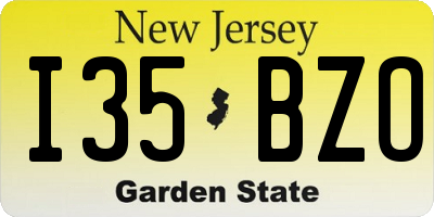 NJ license plate I35BZO