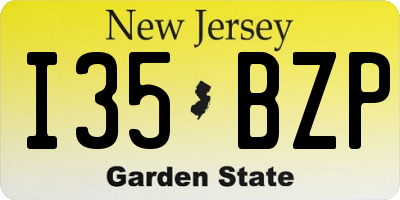 NJ license plate I35BZP