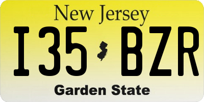 NJ license plate I35BZR