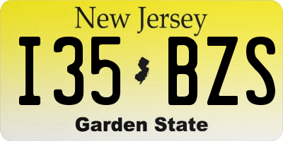 NJ license plate I35BZS