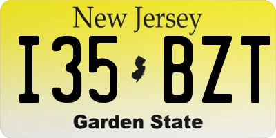 NJ license plate I35BZT