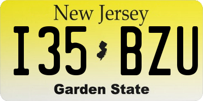 NJ license plate I35BZU