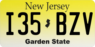 NJ license plate I35BZV