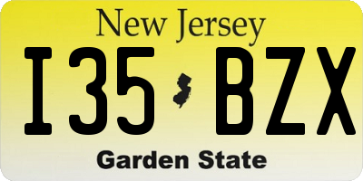 NJ license plate I35BZX