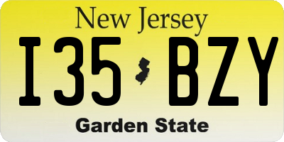 NJ license plate I35BZY
