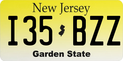 NJ license plate I35BZZ