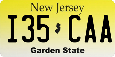 NJ license plate I35CAA