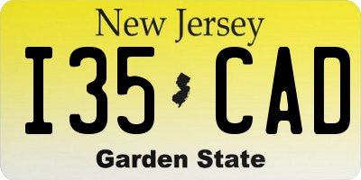 NJ license plate I35CAD