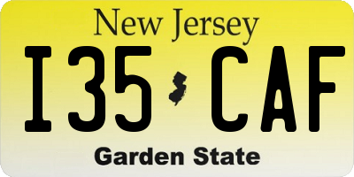 NJ license plate I35CAF