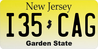 NJ license plate I35CAG