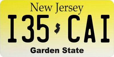NJ license plate I35CAI